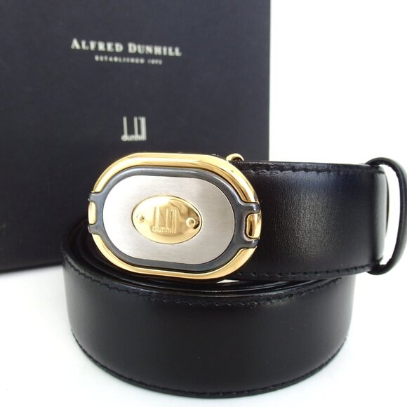 Authentic dunhill belt leather/metal [Used] - Picture 1 of 10